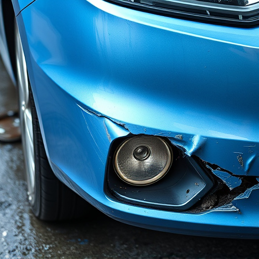 damaged car bumper