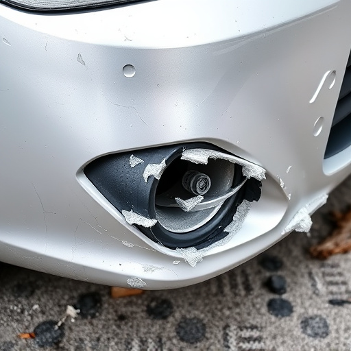 damaged car bumper