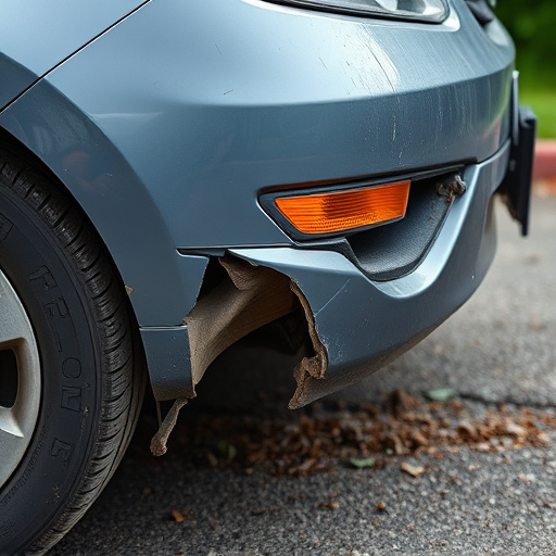 damaged car bumper