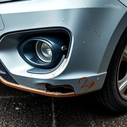 damaged car bumper