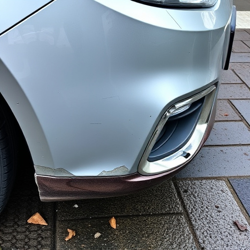 damaged car bumper