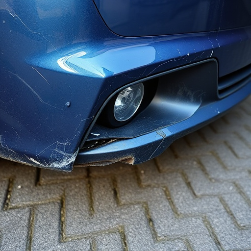 damaged car bumper