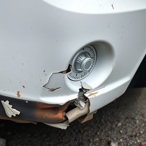 damaged car bumper