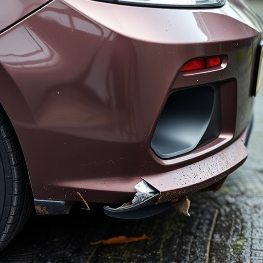 damaged car bumper