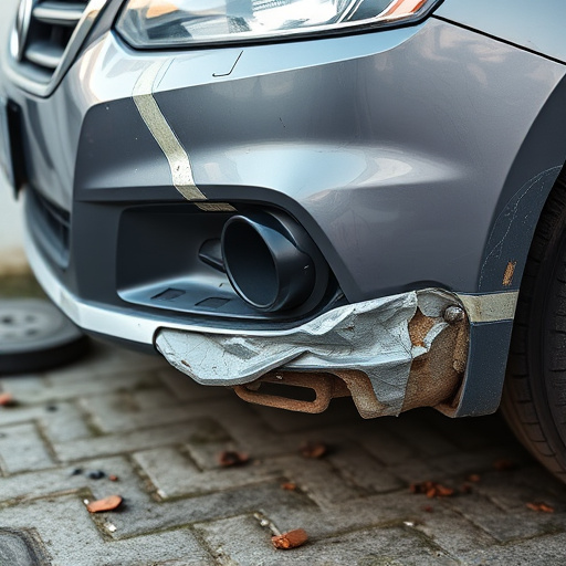 damaged car bumper