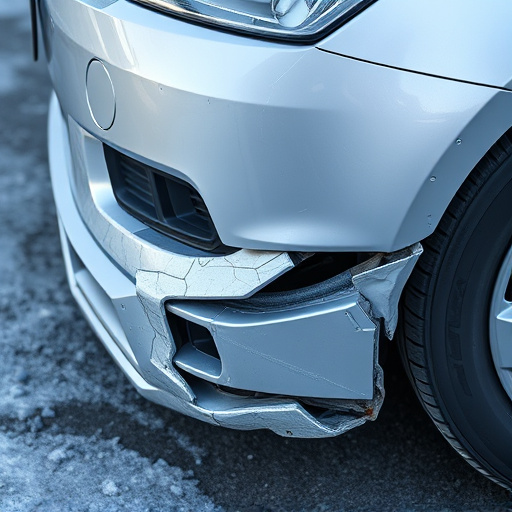 damaged car bumper