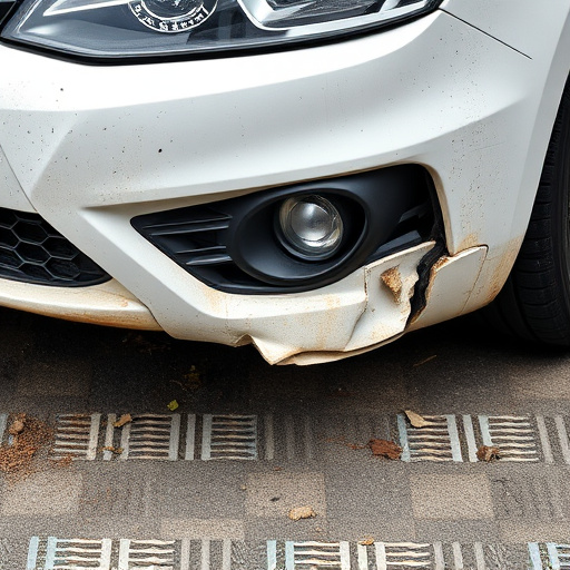 damaged car bumper