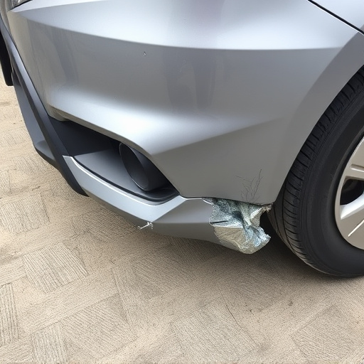 damaged car bumper