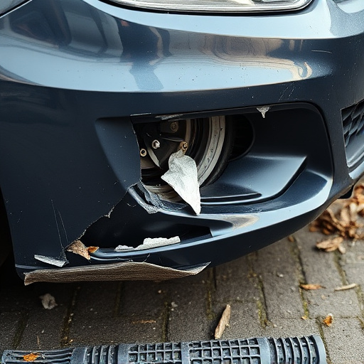 damaged car bumper