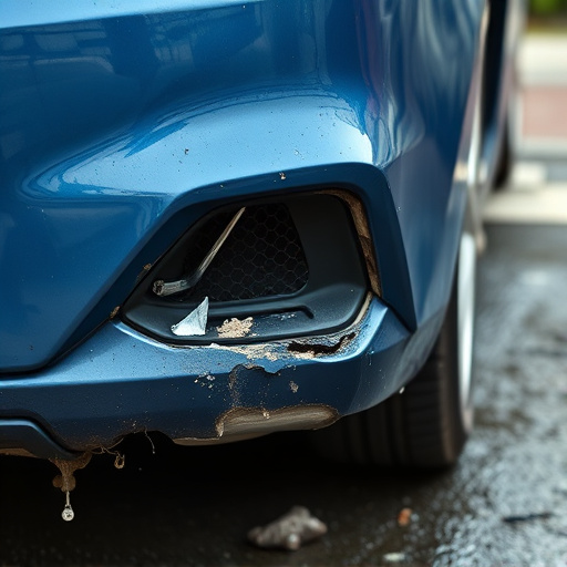 damaged car bumper