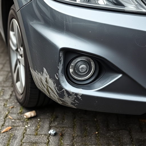 damaged car bumper