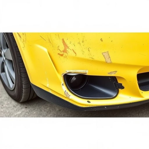 damaged car bumper
