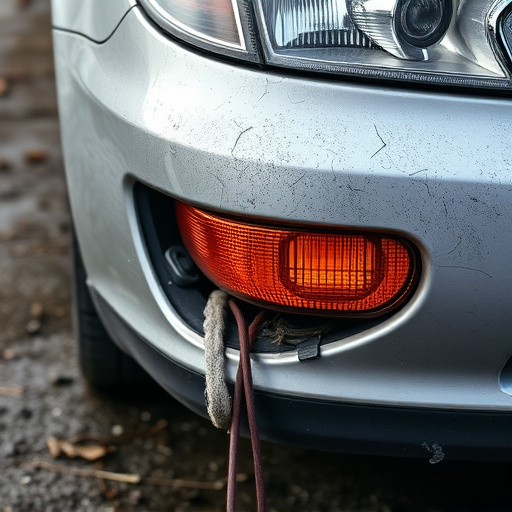 damaged car bumper