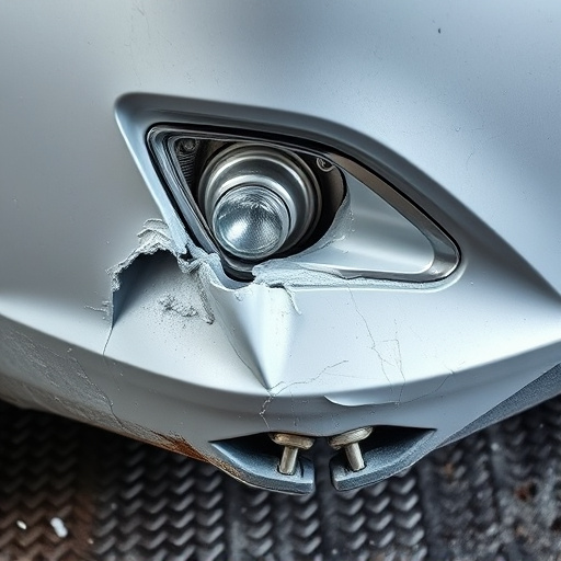 damaged car bumper