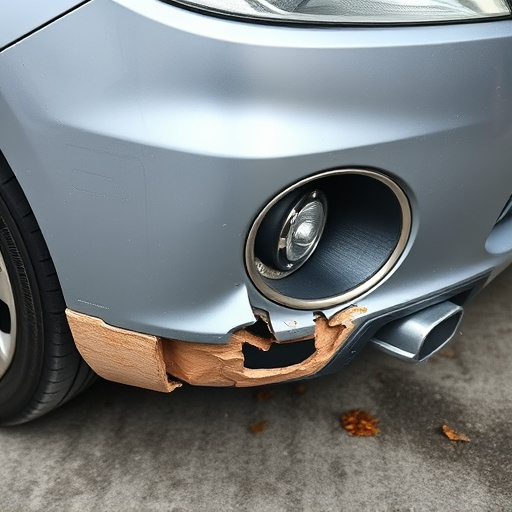 damaged car bumper