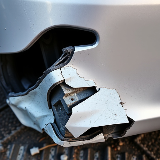damaged car bumper