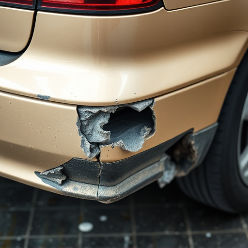 damaged car bumper