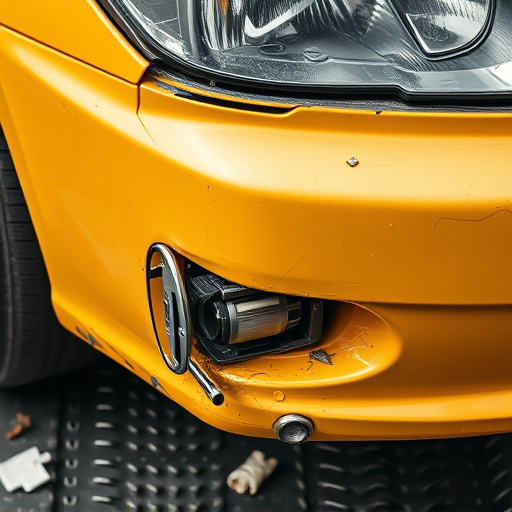damaged car bumper