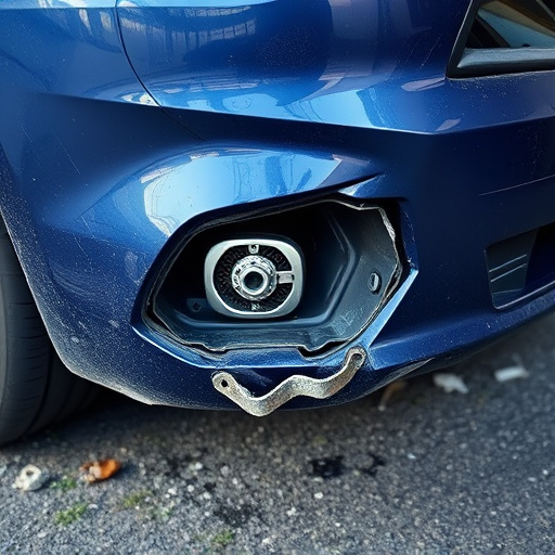 damaged car bumper