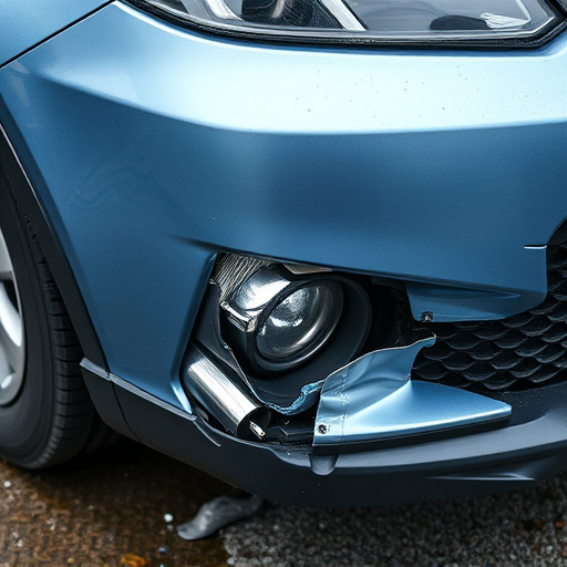 damaged car bumper