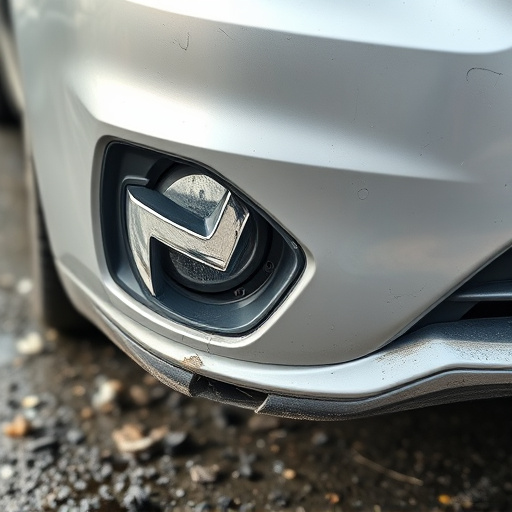 damaged car bumper