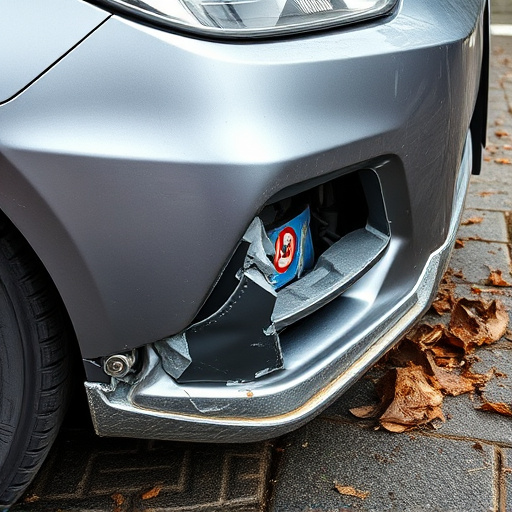 damaged car bumper