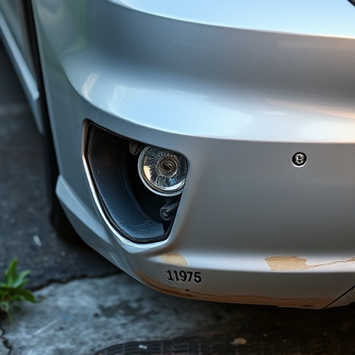 damaged car bumper
