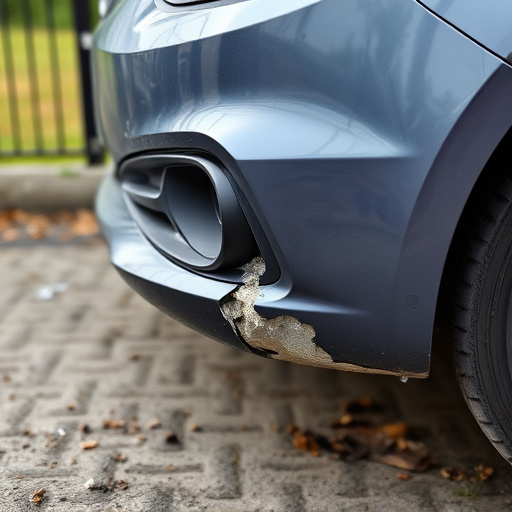damaged car bumper