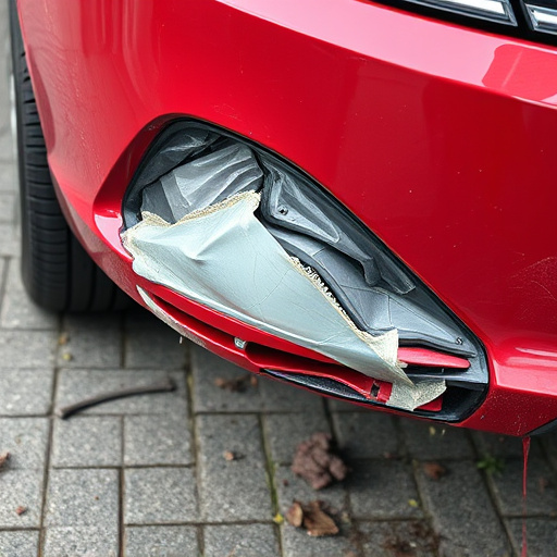 damaged car bumper