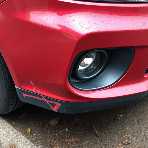 damaged car bumper