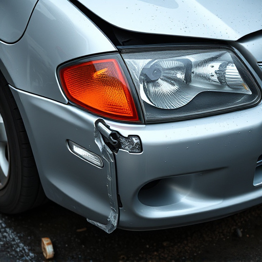 damaged car bumper