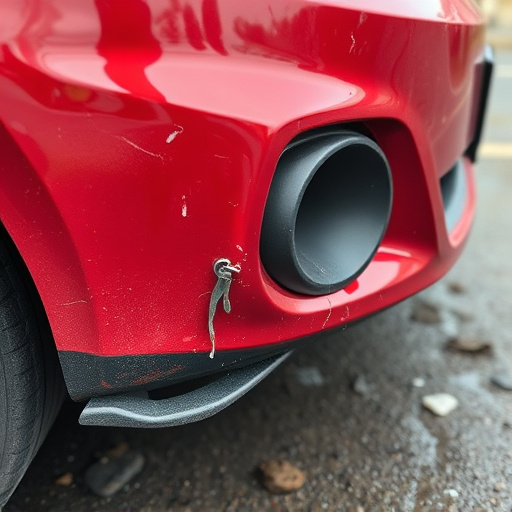 damaged car bumper