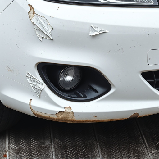 damaged car bumper