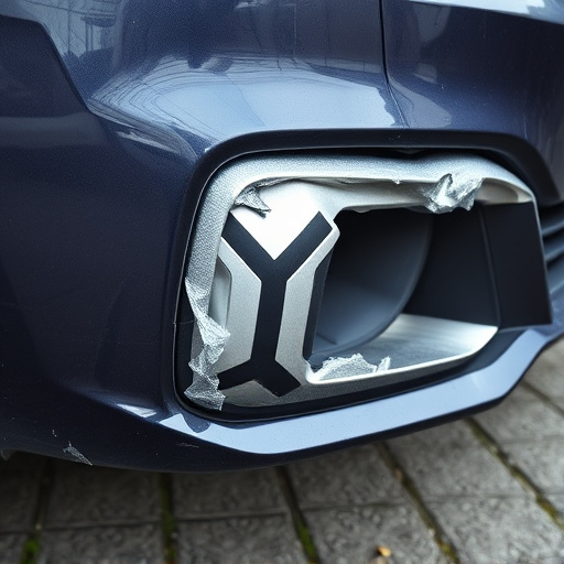 damaged car bumper