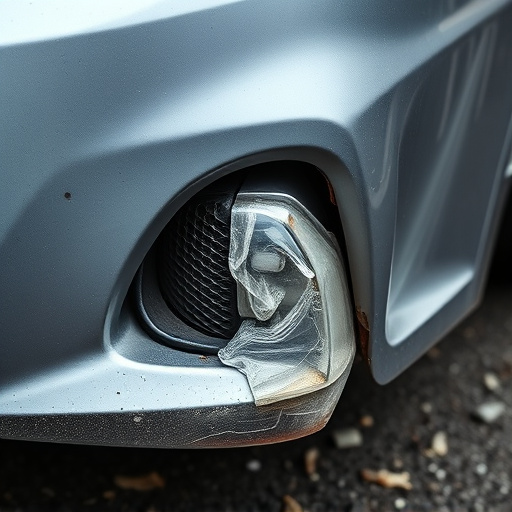 damaged car bumper