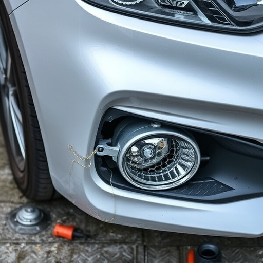 damaged car bumper