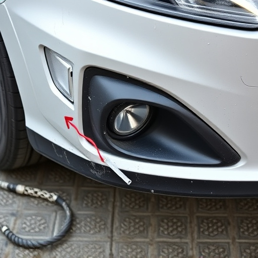 damaged car bumper