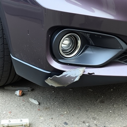 damaged car bumper