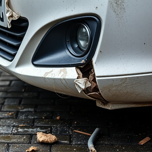 damaged car bumper