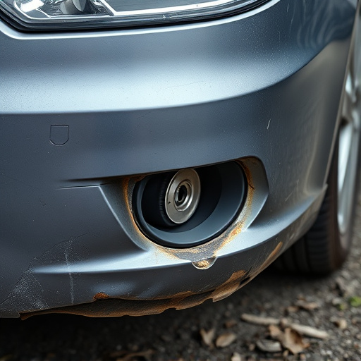 damaged car bumper