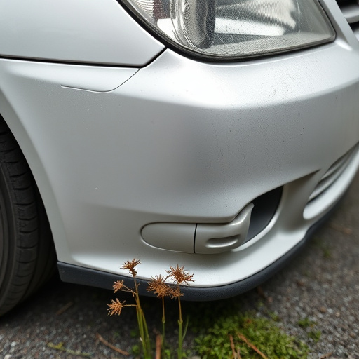 damaged car bumper