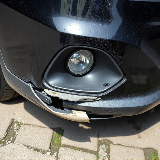damaged car bumper