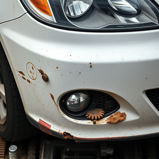 damaged car bumper