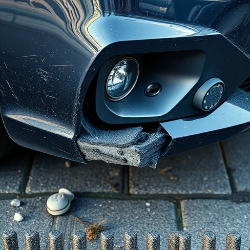damaged car bumper