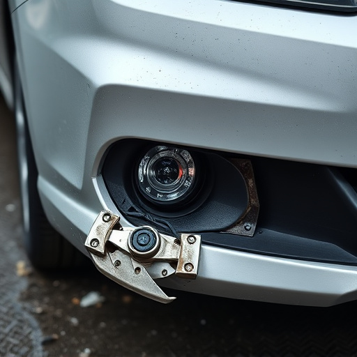 damaged car bumper