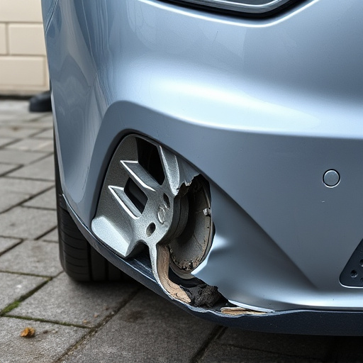 damaged car bumper