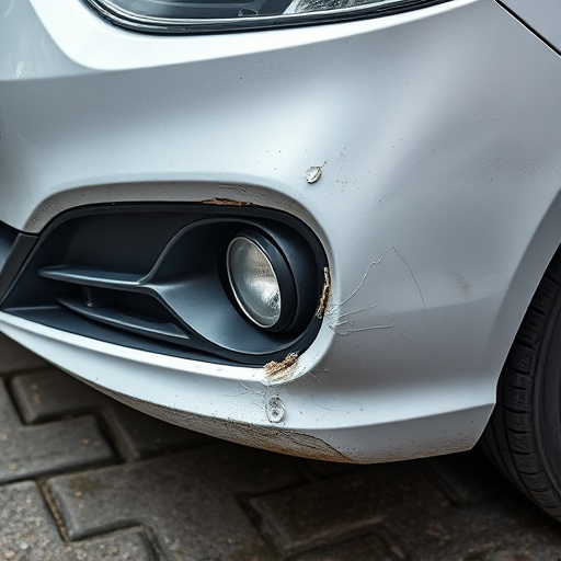 damaged car bumper