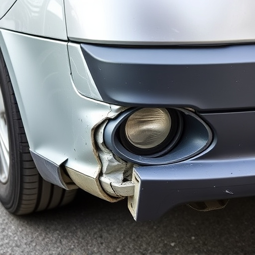 damaged car bumper