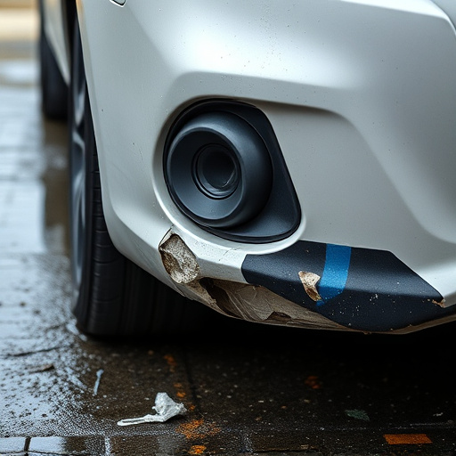 damaged car bumper