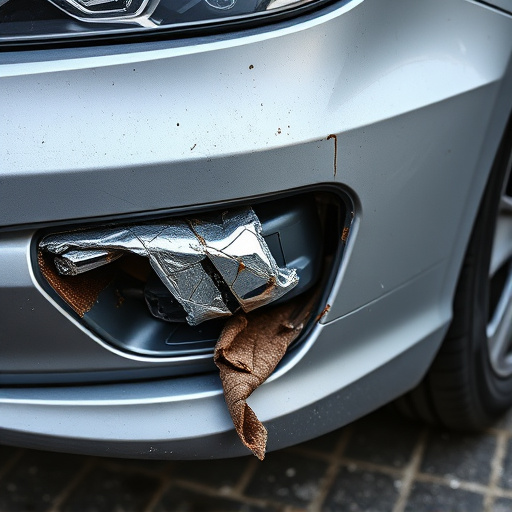 damaged car bumper